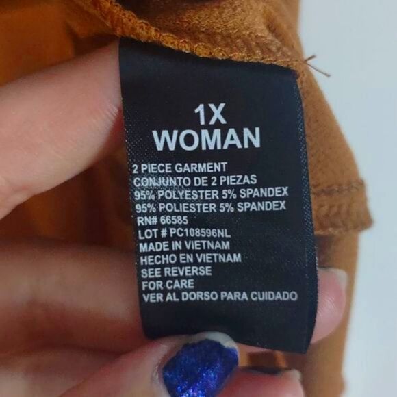 Perceptions Women 1X Carmel Polyester Tie Overblouse - Picture 8 of 9